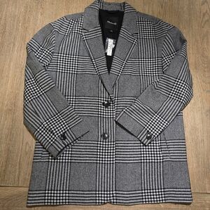 Madewell Plus Oversized Dorset Blazer Adkins Plaid Sz M NWT‎ $198